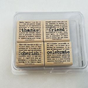 Stampin' Up Lexicon of Love 4 Stamp Set Celebrate Cherish‎ Thanks Friend 2005